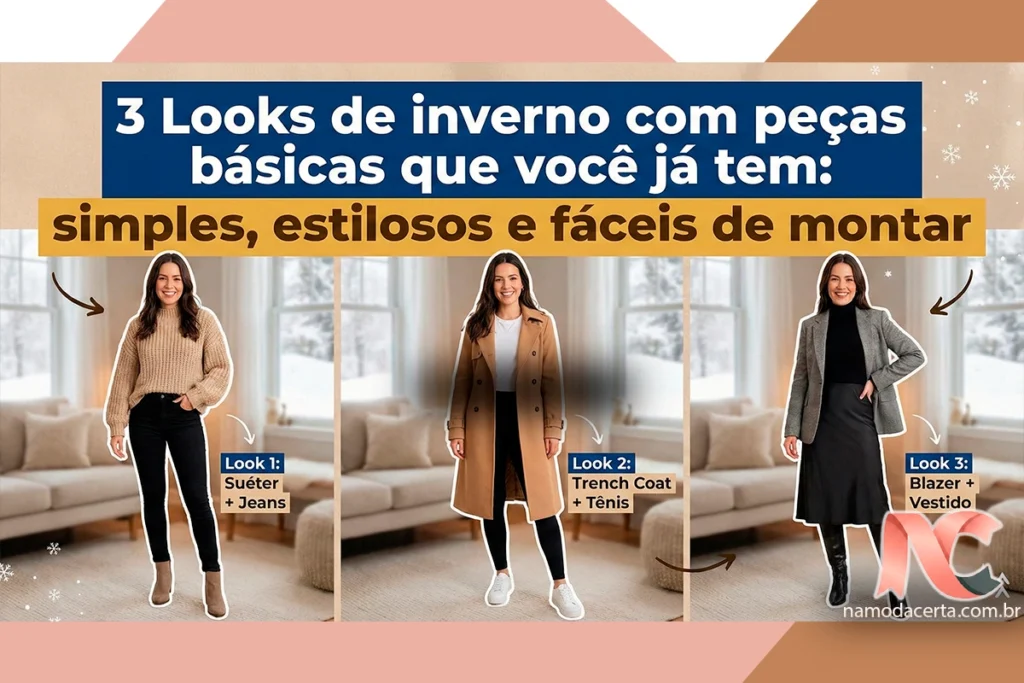 3 Looks de inverno com peças básicas que você já tem: simples, estilosos e fáceis de montar